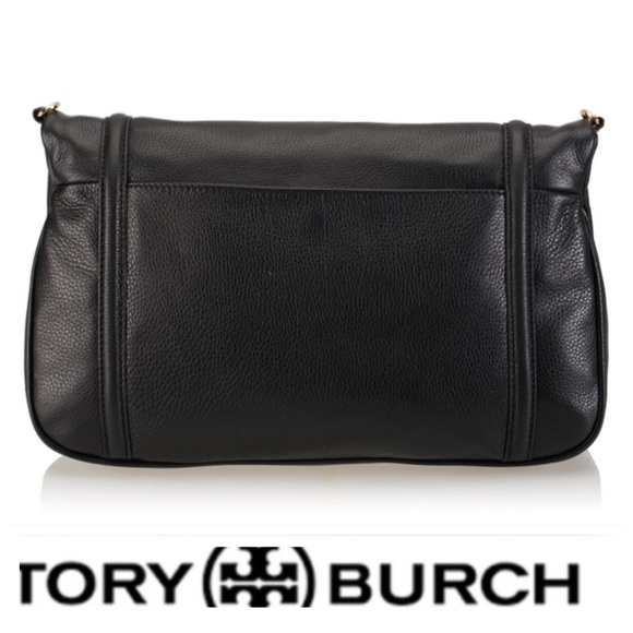 💕SALE💕Tory Burch Black Leather Amanda Fold Bag - Picture 4 of 10